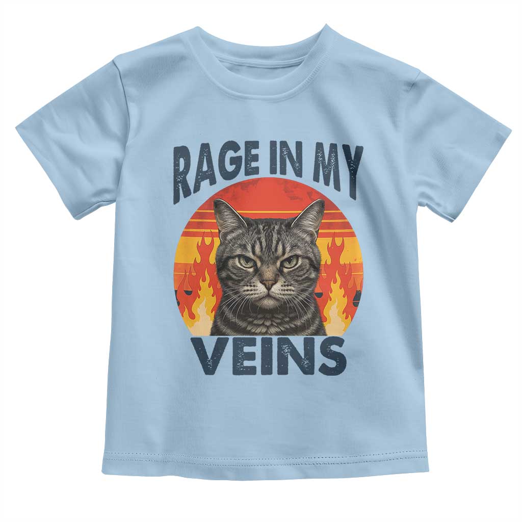 Cat Meme Toddler T Shirt Funny Rage In My Veins Sarcastic Animal Humor TS12 Light Blue Print Your Wear