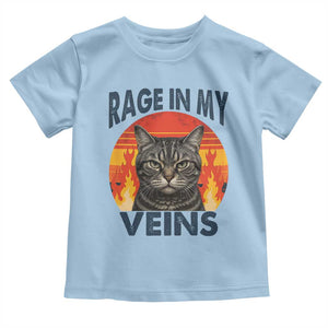 Cat Meme Toddler T Shirt Funny Rage In My Veins Sarcastic Animal Humor TS12 Light Blue Print Your Wear