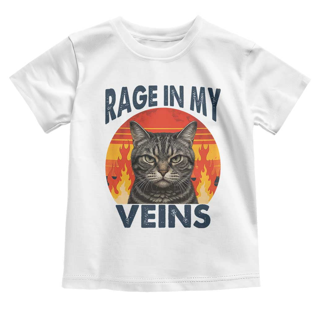 Cat Meme Toddler T Shirt Funny Rage In My Veins Sarcastic Animal Humor TS12 White Print Your Wear