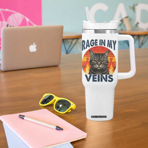 Cat Meme Tumbler With Handle Funny Rage In My Veins Sarcastic Animal Humor TS12 Print Your Wear
