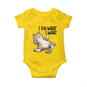 Cat Lover Baby Onesie Funny I Do What I Want TS12 Daisy Print Your Wear