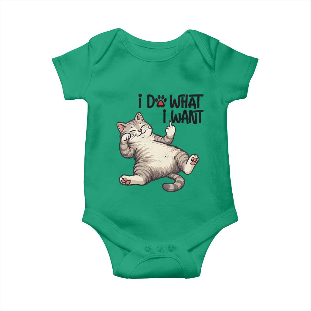 Cat Lover Baby Onesie Funny I Do What I Want TS12 Irish Green Print Your Wear