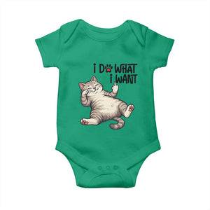 Cat Lover Baby Onesie Funny I Do What I Want TS12 Irish Green Print Your Wear