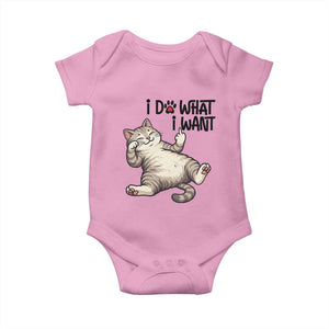 Cat Lover Baby Onesie Funny I Do What I Want TS12 Light Pink Print Your Wear