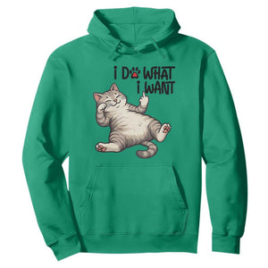Cat Lover Hoodie Funny I Do What I Want TS12 Irish Green Print Your Wear