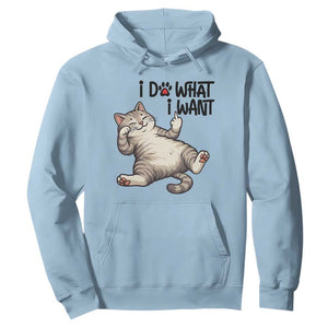 Cat Lover Hoodie Funny I Do What I Want TS12 Light Blue Print Your Wear