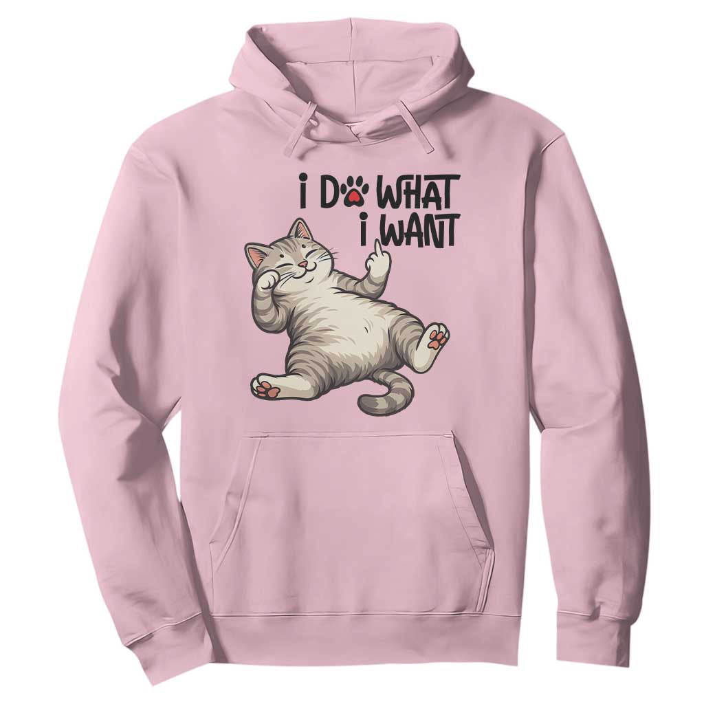 Cat Lover Hoodie Funny I Do What I Want TS12 Light Pink Print Your Wear