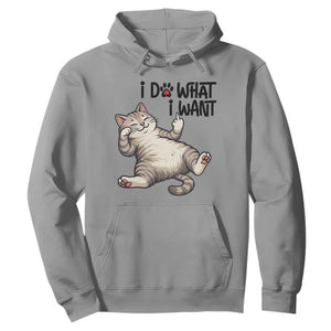 Cat Lover Hoodie Funny I Do What I Want TS12 Sport Gray Print Your Wear