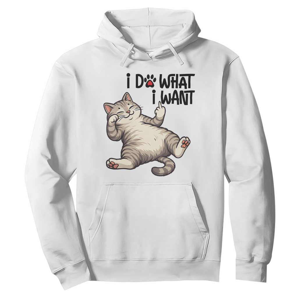 Cat Lover Hoodie Funny I Do What I Want TS12 White Print Your Wear