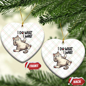 Cat Lover Ceramic Ornament Funny I Do What I Want TS12 Print Your Wear