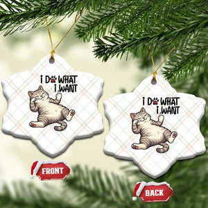 Cat Lover Ceramic Ornament Funny I Do What I Want TS12 Print Your Wear