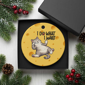 Cat Lover Ceramic Ornament Funny I Do What I Want TS12 1pc Yellow Cheese Print Your Wear
