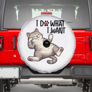 Cat Lover Spare Tire Cover Funny I Do What I Want TS12 White Print Your Wear