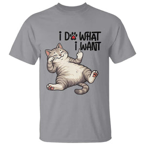 Cat Lover T Shirt Funny I Do What I Want TS12 Sport Gray Print Your Wear