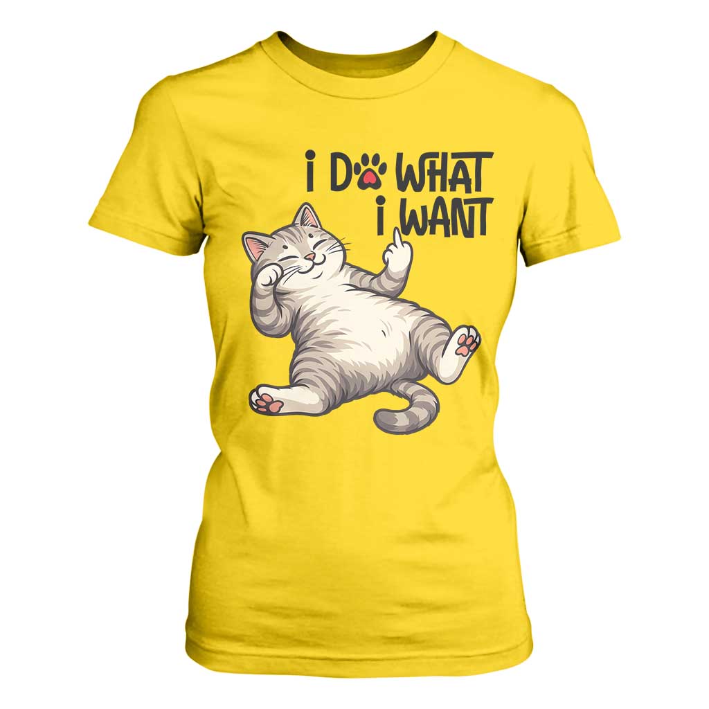 Cat Lover T Shirt For Women Funny I Do What I Want TS12 Daisy Print Your Wear