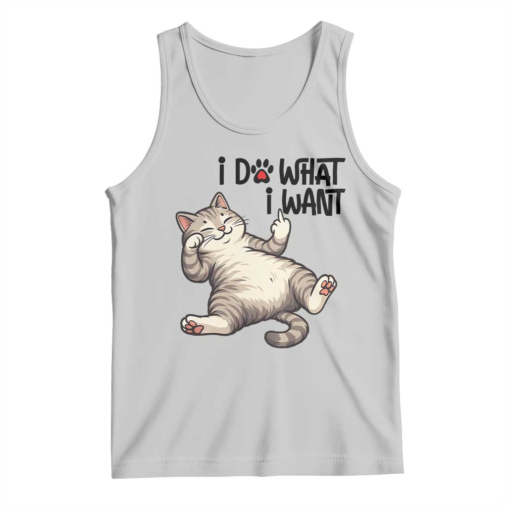Cat Lover Tank Top Funny I Do What I Want TS12 Ash Print Your Wear