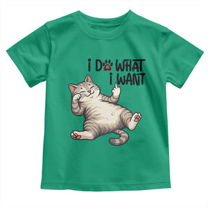 Cat Lover Toddler T Shirt Funny I Do What I Want TS12 Irish Green Print Your Wear