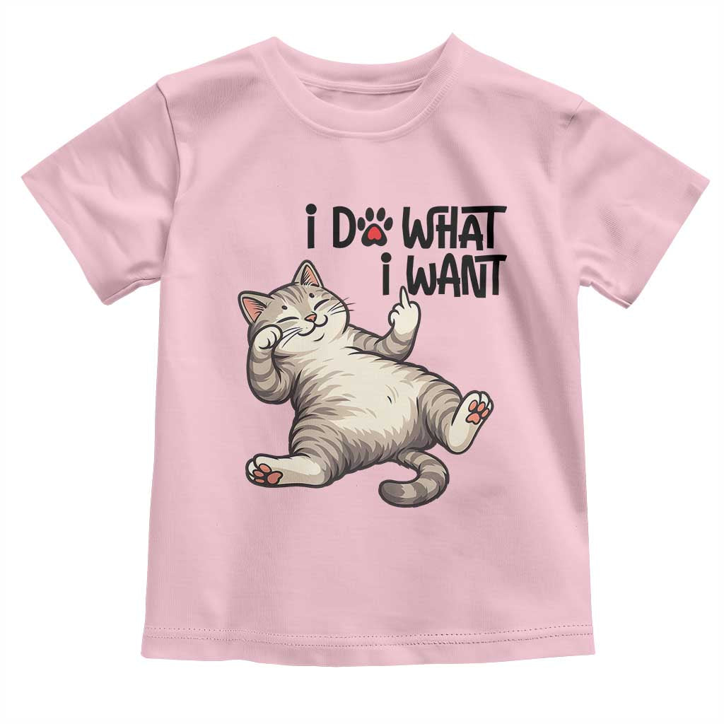 Cat Lover Toddler T Shirt Funny I Do What I Want TS12 Light Pink Print Your Wear
