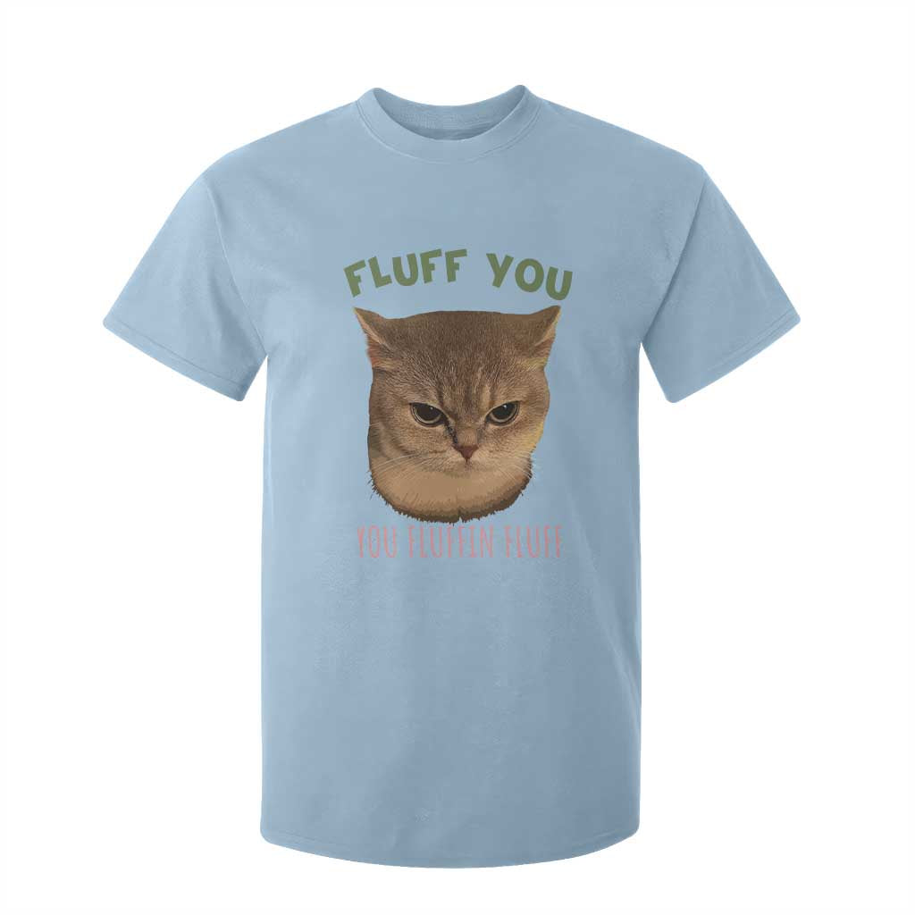 Cat Meme T Shirt For Kid Funny Fluff You You Fluffin Fluff Cat Lover TS12 Light Blue Print Your Wear