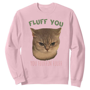 Cat Meme Sweatshirt Funny Fluff You You Fluffin Fluff Cat Lover TS12 Light Pink Print Your Wear
