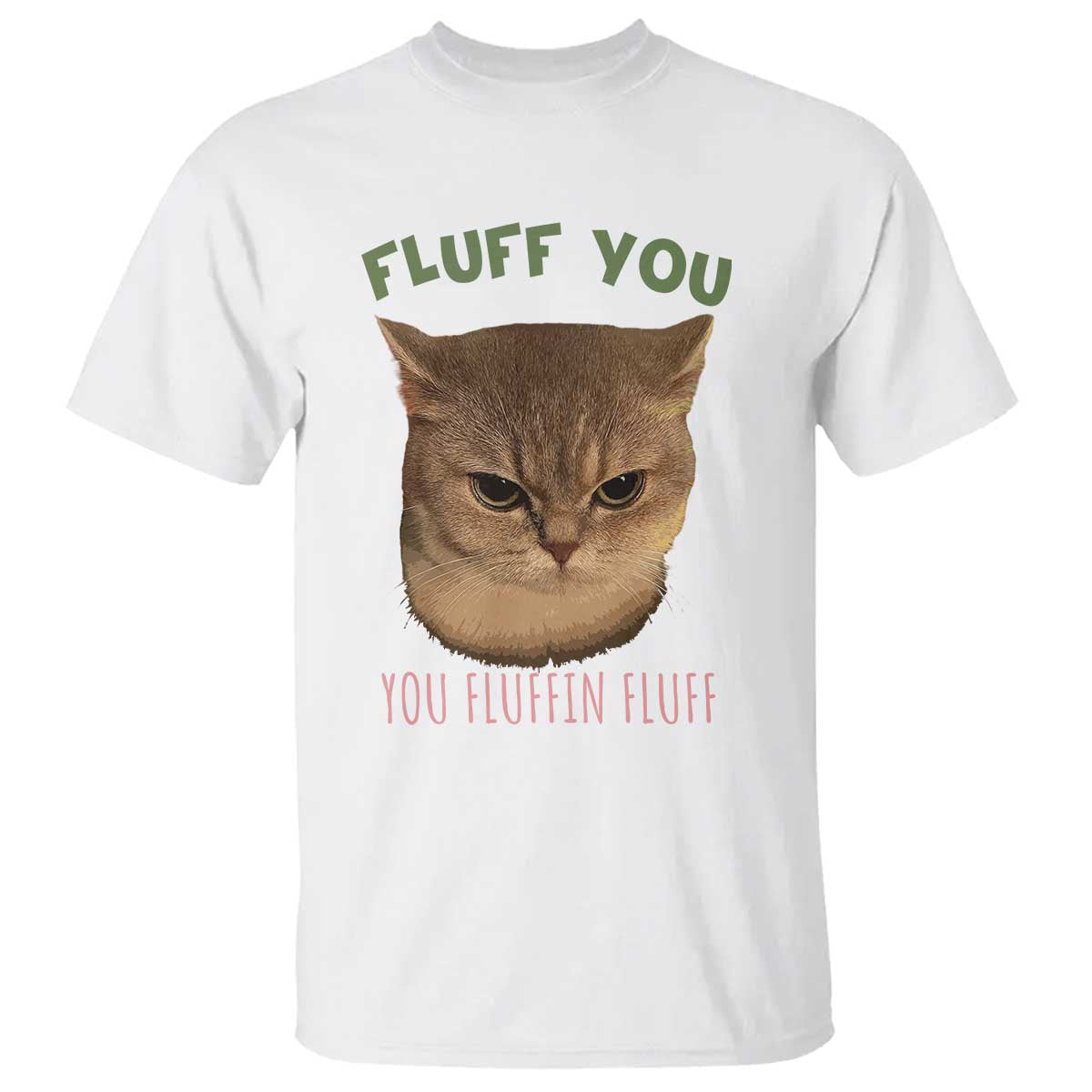 Cat Meme T Shirt Funny Fluff You You Fluffin Fluff Cat Lover TS12 White Print Your Wear