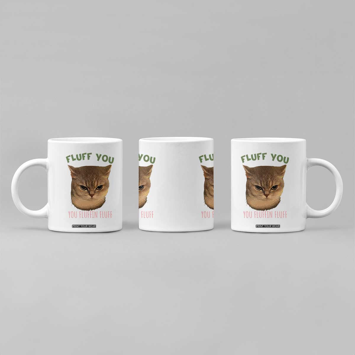 Cat Meme Coffee Mug Funny Fluff You You Fluffin Fluff Cat Lover TS12 Print Your Wear