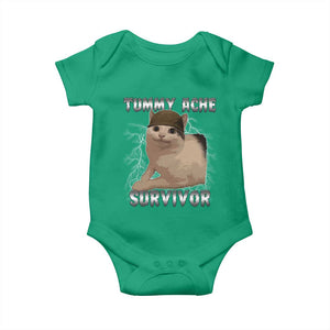 Tummy Ache Survivor Baby Onesie Cat Meme Humor Gift TS12 Irish Green Print Your Wear