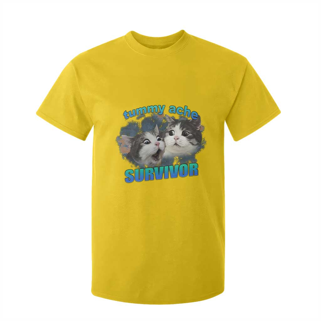 Tummy Ache Survivor T Shirt For Kid Funny Cat Meme For Cat Lover TS12 Daisy Print Your Wear
