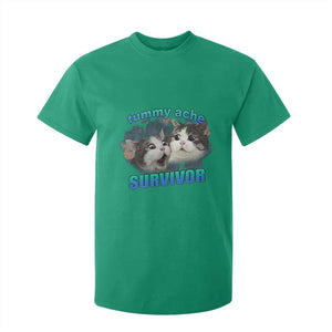 Tummy Ache Survivor T Shirt For Kid Funny Cat Meme For Cat Lover TS12 Irish Green Print Your Wear