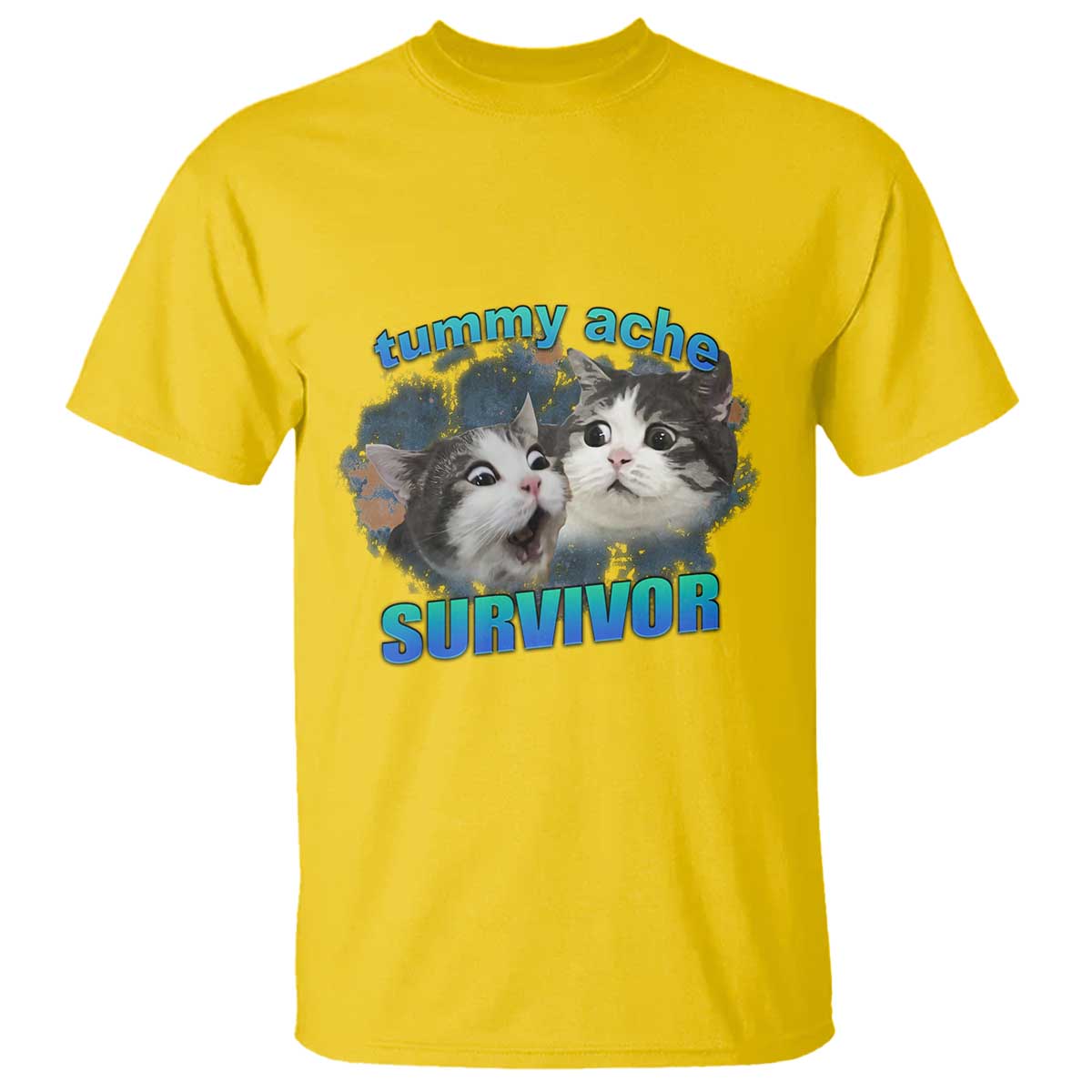 Tummy Ache Survivor T Shirt Funny Cat Meme For Cat Lover TS12 Daisy Print Your Wear