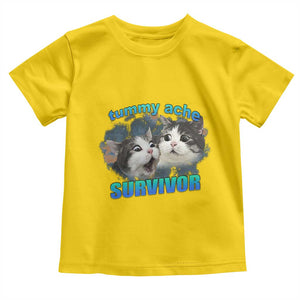 Tummy Ache Survivor Toddler T Shirt Funny Cat Meme For Cat Lover TS12 Daisy Print Your Wear