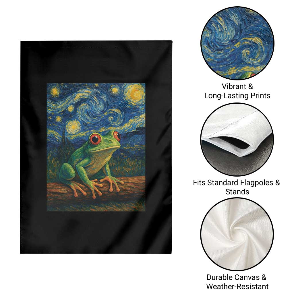 Funny Frog Garden Flag Van Gogh Style Starry Night TS12 Print Your Wear
