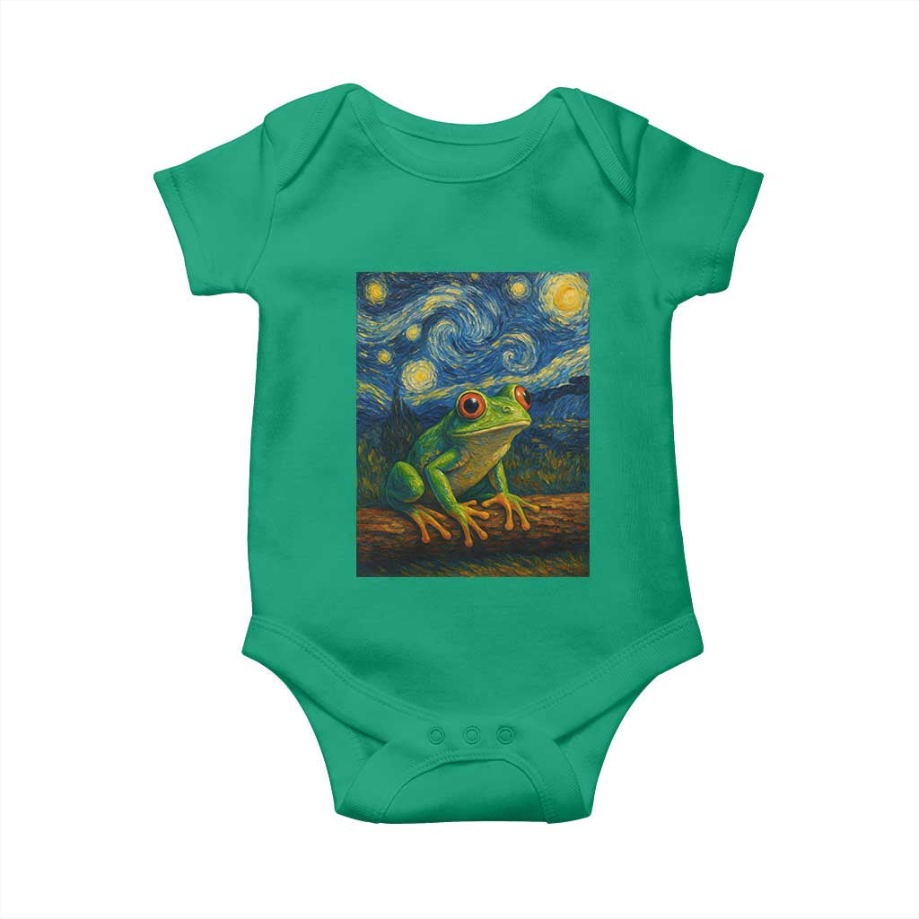 Funny Frog Baby Onesie Van Gogh Style Starry Night TS12 Irish Green Print Your Wear