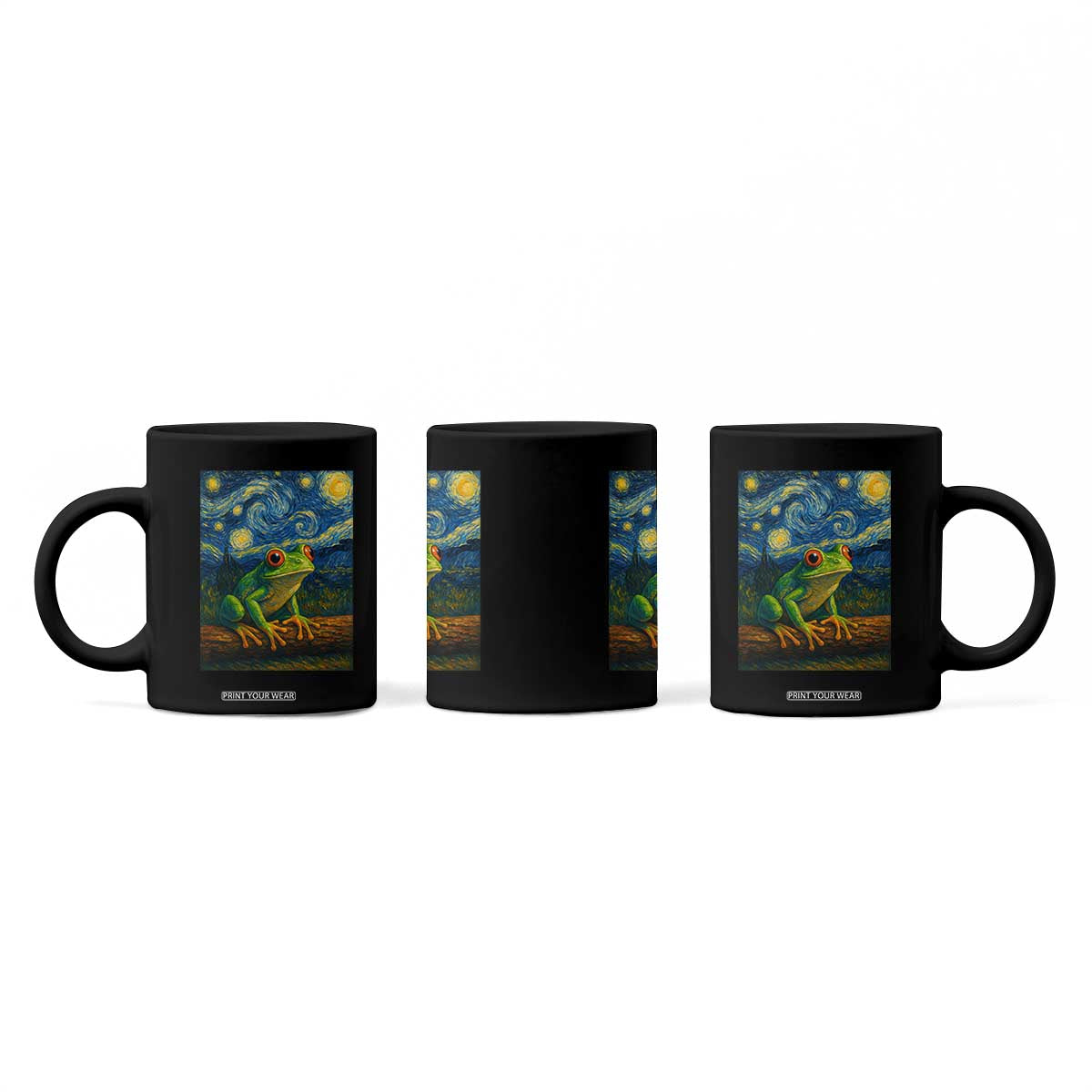 Funny Frog Coffee Mug Van Gogh Style Starry Night TS12 Print Your Wear