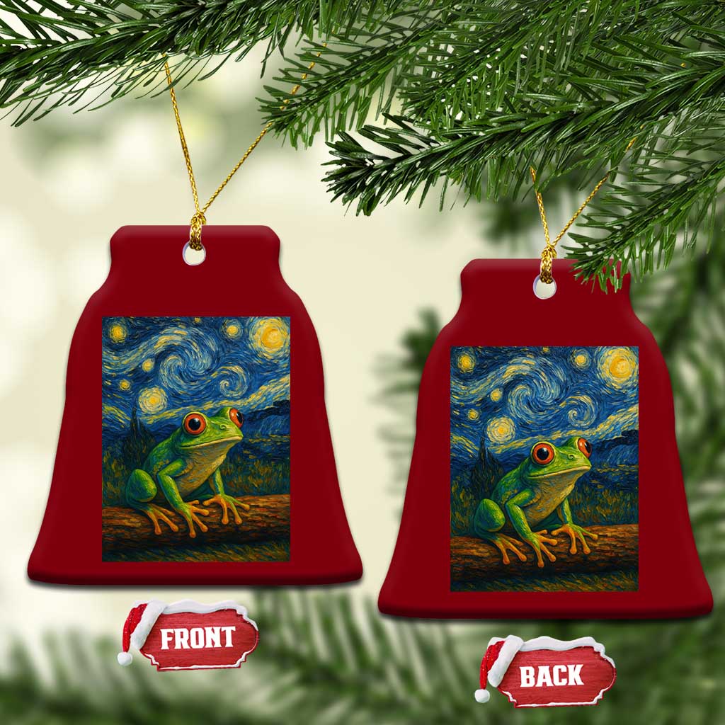 Funny Frog Ceramic Ornament Van Gogh Style Starry Night TS12 Print Your Wear