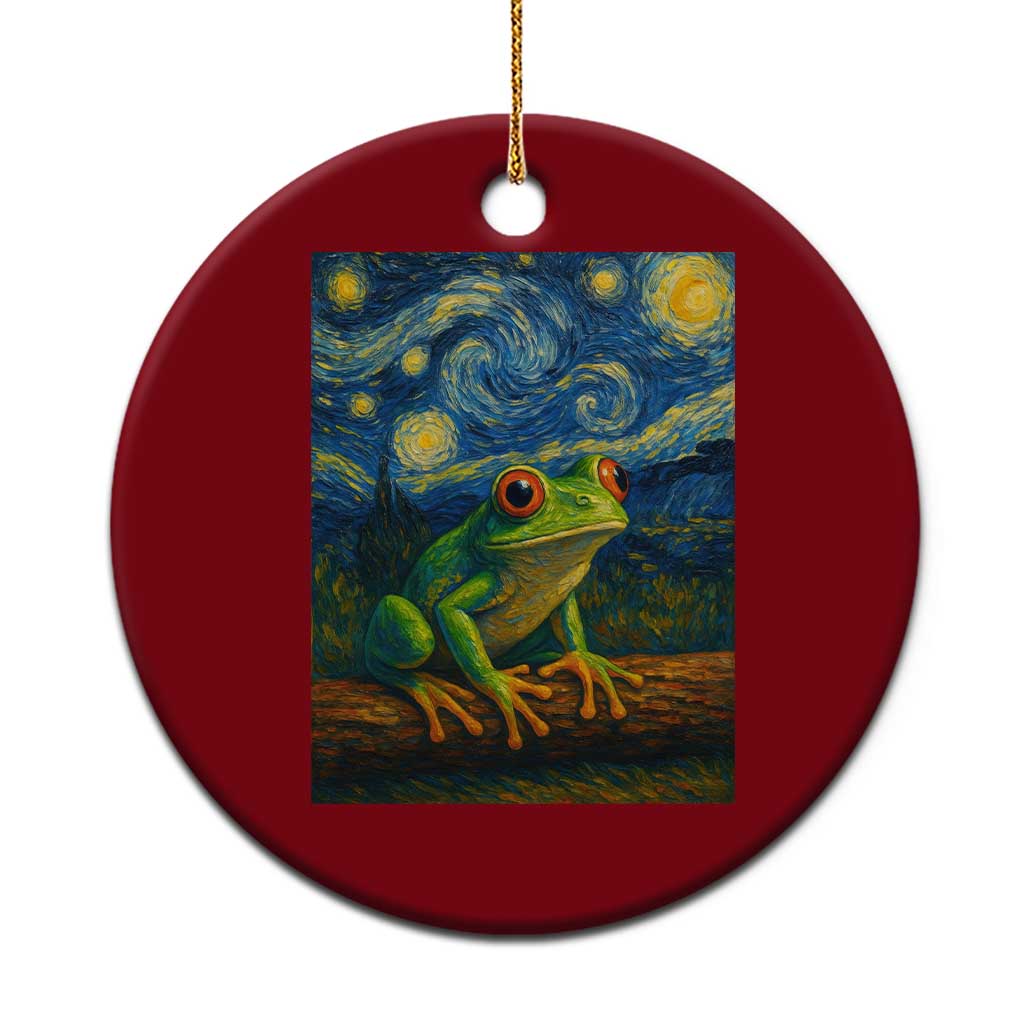 Funny Frog Ceramic Ornament Van Gogh Style Starry Night TS12 1pc Red Print Your Wear