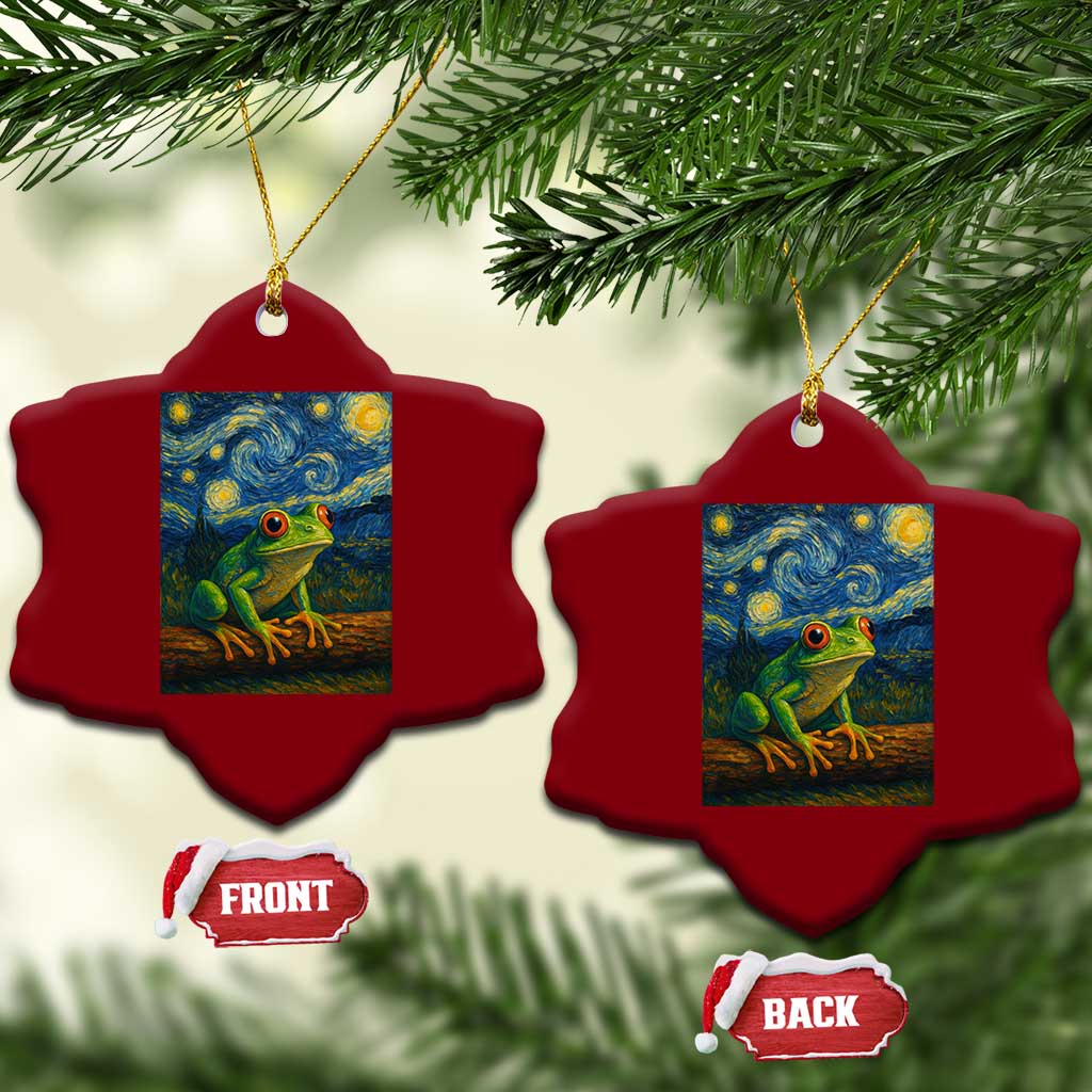Funny Frog Ceramic Ornament Van Gogh Style Starry Night TS12 Print Your Wear