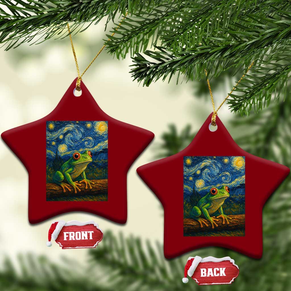 Funny Frog Ceramic Ornament Van Gogh Style Starry Night TS12 Print Your Wear
