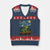 Funny Frog V-Neck Knit Sweater Vest Van Gogh Style Starry Night TS12 Navy Red Print Your Wear