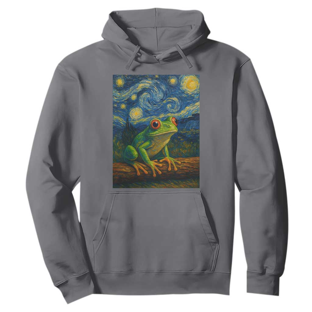 Funny Frog Hoodie Van Gogh Style Starry Night TS12 Charcoal Print Your Wear