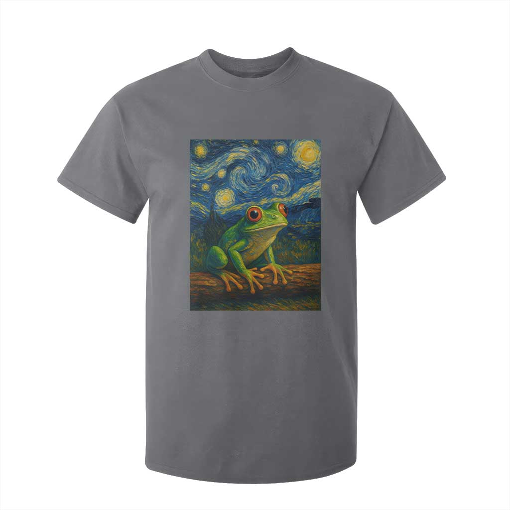 Funny Frog T Shirt For Kid Van Gogh Style Starry Night TS12 Charcoal Print Your Wear