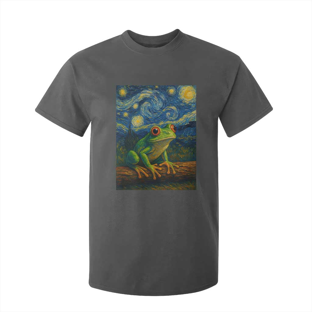Funny Frog T Shirt For Kid Van Gogh Style Starry Night TS12 Dark Heather Print Your Wear