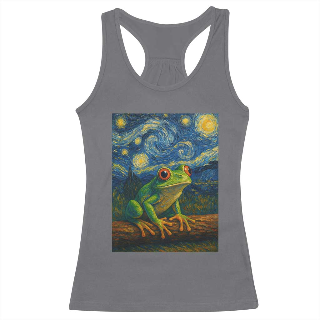 Funny Frog Racerback Tank Top Van Gogh Style Starry Night TS12 Charcoal Print Your Wear