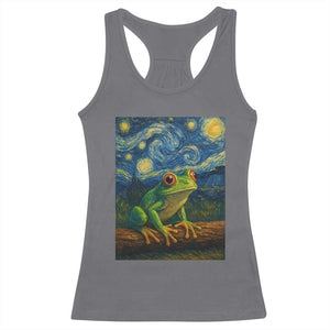 Funny Frog Racerback Tank Top Van Gogh Style Starry Night TS12 Charcoal Print Your Wear