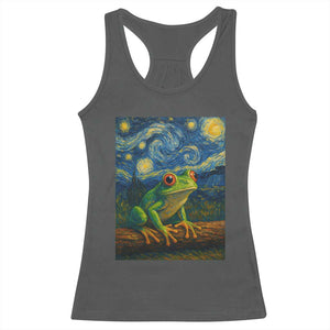 Funny Frog Racerback Tank Top Van Gogh Style Starry Night TS12 Dark Heather Print Your Wear