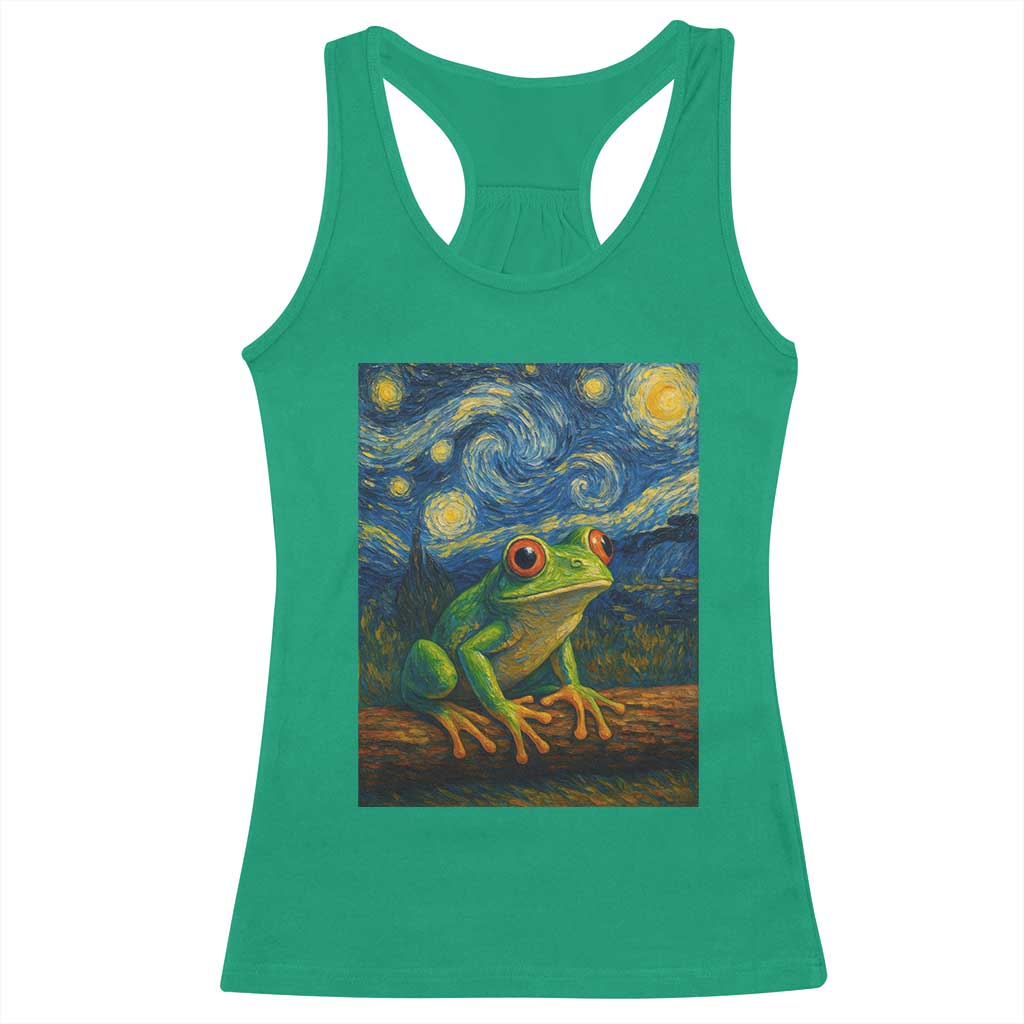 Funny Frog Racerback Tank Top Van Gogh Style Starry Night TS12 Irish Green Print Your Wear