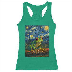 Funny Frog Racerback Tank Top Van Gogh Style Starry Night TS12 Irish Green Print Your Wear
