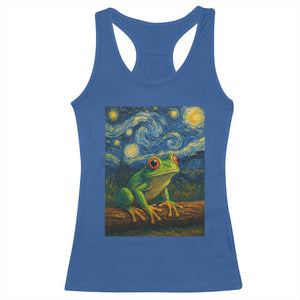Funny Frog Racerback Tank Top Van Gogh Style Starry Night TS12 Royal Blue Print Your Wear