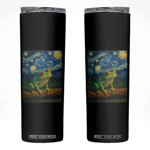 Funny Frog Skinny Tumbler Van Gogh Style Starry Night TS12 Black Print Your Wear
