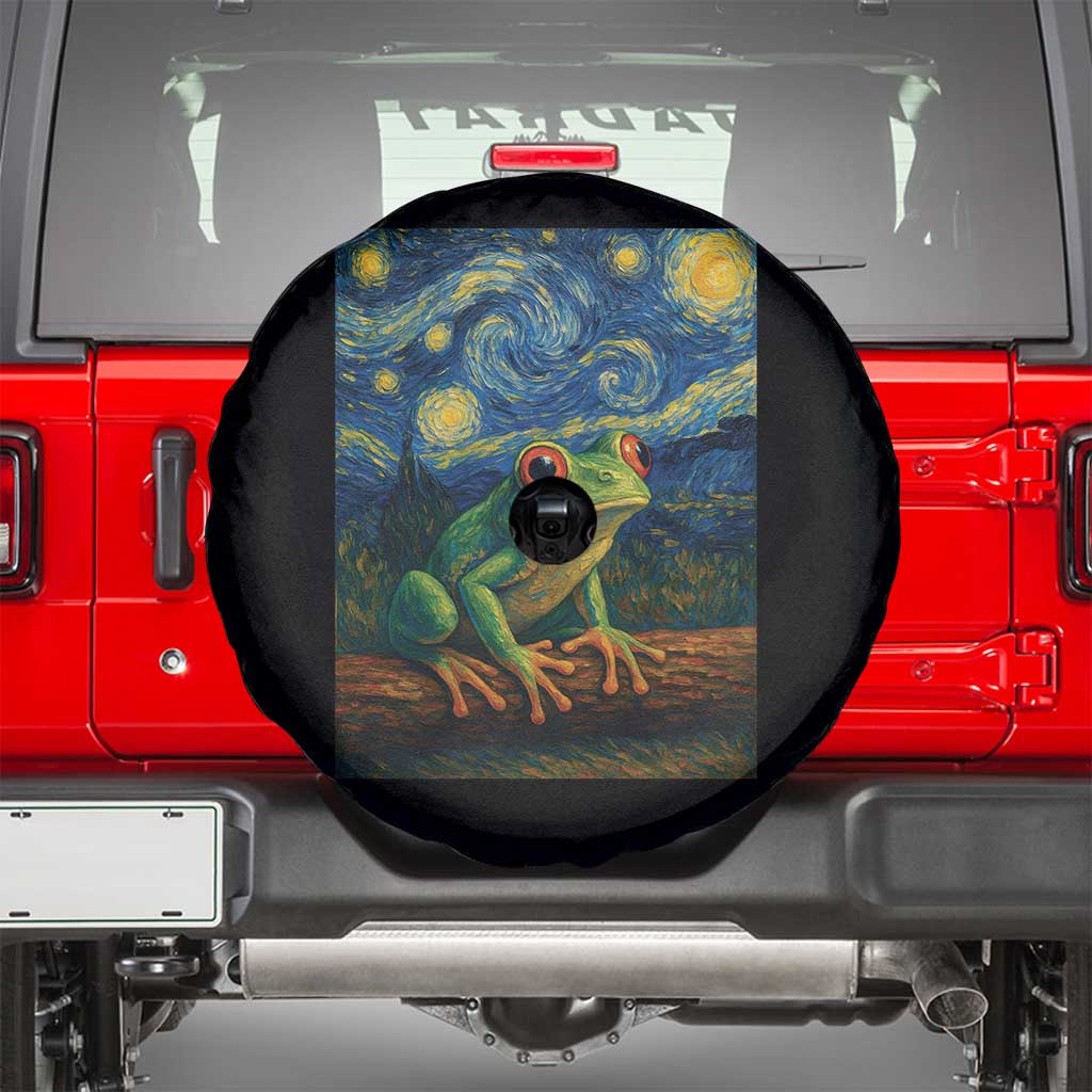 Funny Frog Spare Tire Cover Van Gogh Style Starry Night TS12 Black Print Your Wear